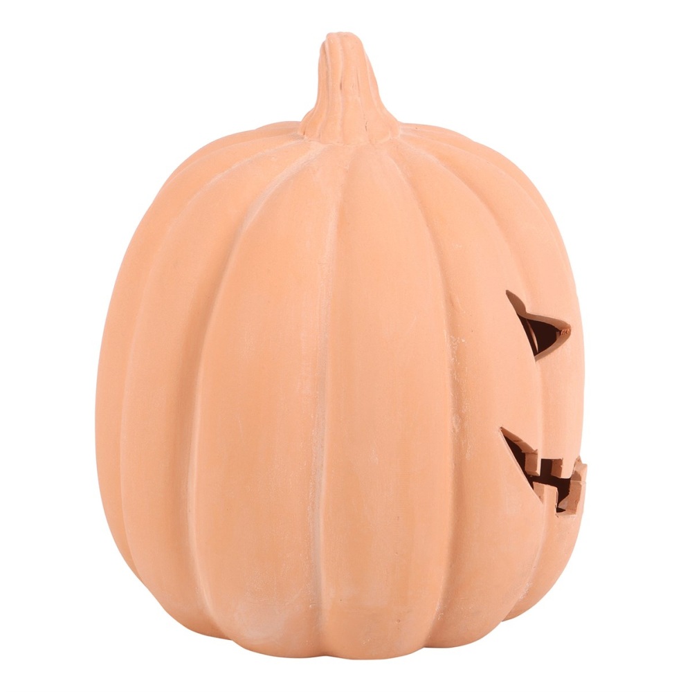 Something Different - 22cm Terracotta Pumpkin Dekorative Figur - Orange